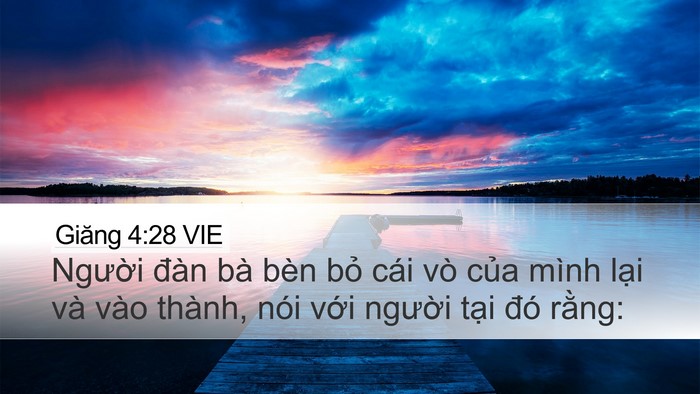 Giăng 4:28 VIE Bible Verse Image