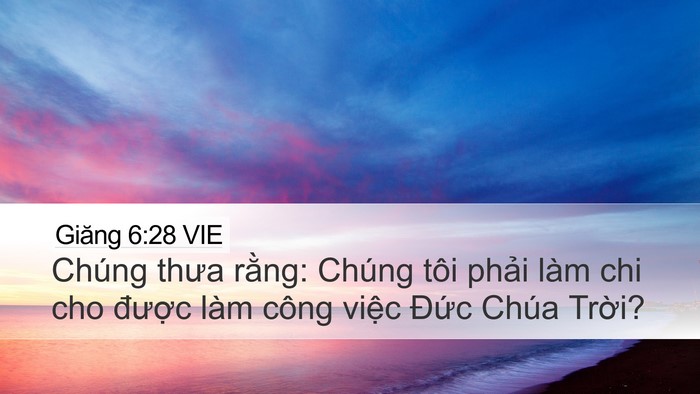Giăng 6:28 VIE Bible Verse Image