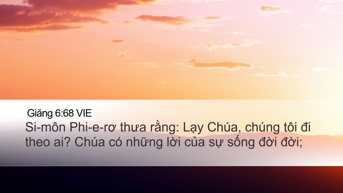 Giăng 6:68 VIE Bible Verse Image