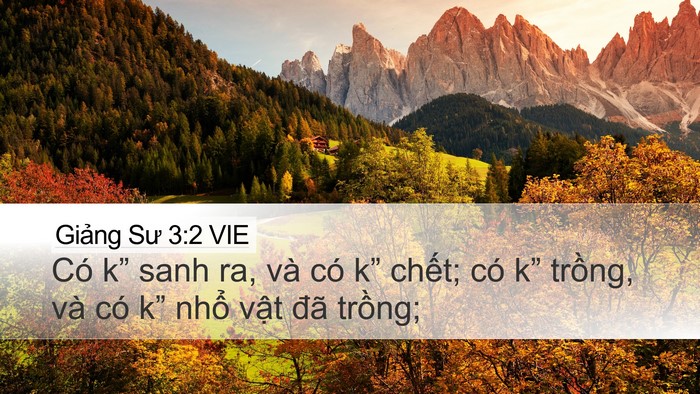 Giảng Sư 3:2 VIE Desktop Wallpaper - Có k” sanh ra, và có k” chết; có k” - Desktop Bible Verse Wallpaper