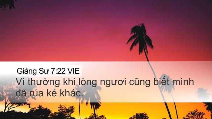 Giảng Sư 7:22 VIE Desktop Wallpaper - Vì thường khi lòng ngươi cũng biết - Desktop Bible Verse Wallpaper