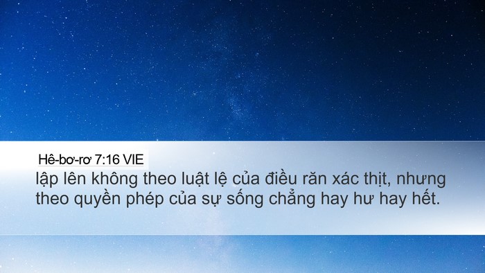 Hê-bơ-rơ 7:16 VIE Bible Verse Image