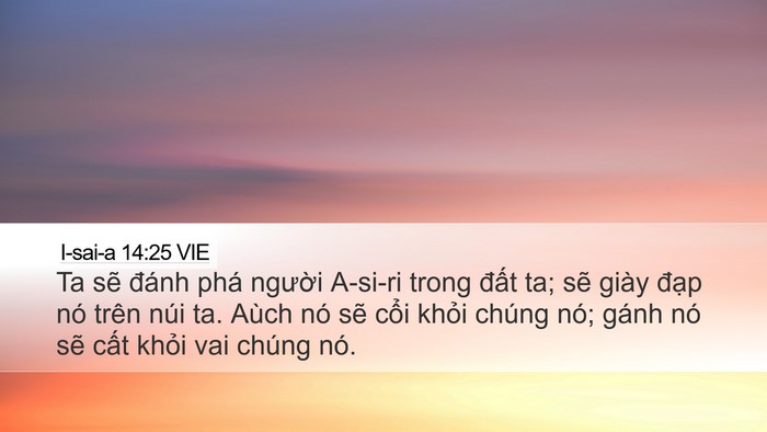 I-sai-a 14:25 VIE Bible Verse Image