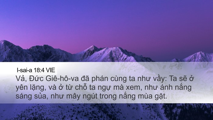 I-sai-a 18:4 VIE Bible Verse Image