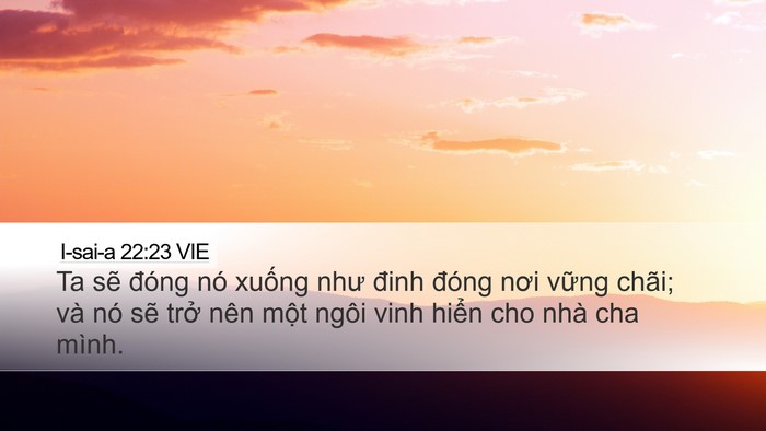 I-sai-a 22:23 VIE Bible Verse Image