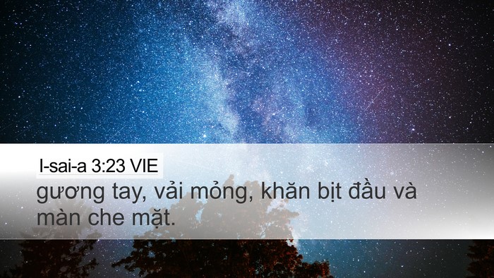 I-sai-a 3:23 VIE Desktop Wallpaper - gương tay, vải mỏng, khăn bịt đầu và - Desktop Bible Verse Wallpaper