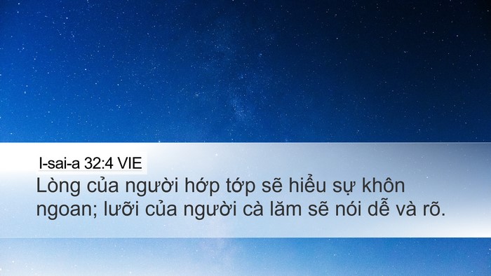 I-sai-a 32:4 VIE Bible Verse Image
