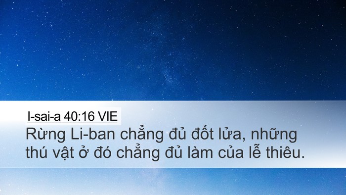 I-sai-a 40:16 VIE Bible Verse Image