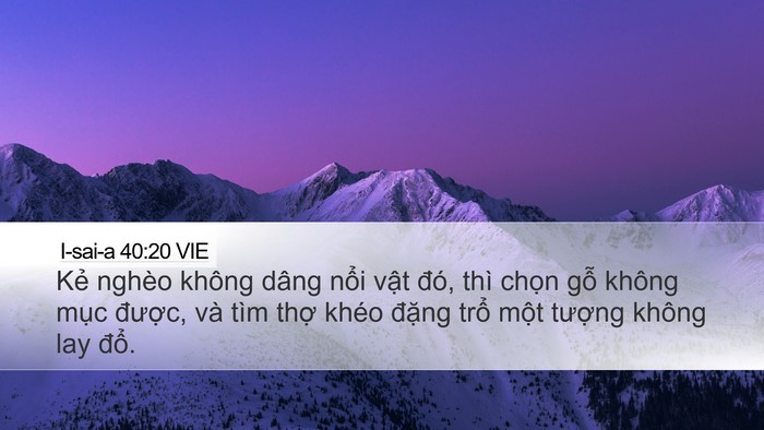 I-sai-a 40:20 VIE Bible Verse Image