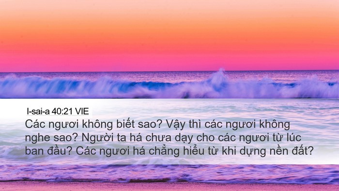 I-sai-a 40:21 VIE Bible Verse Image