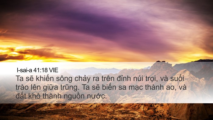 I-sai-a 41:18 VIE Bible Verse Image