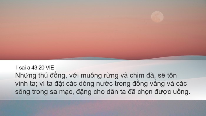 I-sai-a 43:20 VIE Bible Verse Image