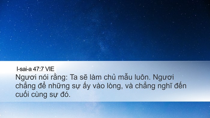 I-sai-a 47:7 VIE Bible Verse Image
