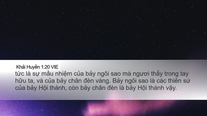 Khải Huyền 1:20 VIE Bible Verse Image