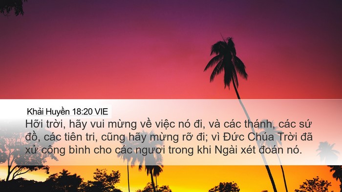 Khải Huyền 18:20 VIE Bible Verse Image