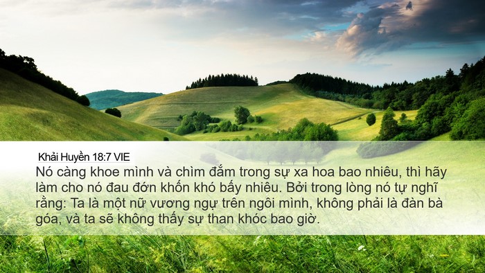 Khải Huyền 18:7 VIE Bible Verse Image