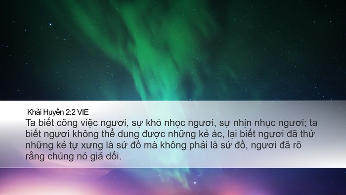 Khải Huyền 2:2 VIE Bible Verse Image