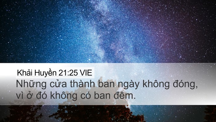 Khải Huyền 21:25 VIE Bible Verse Image