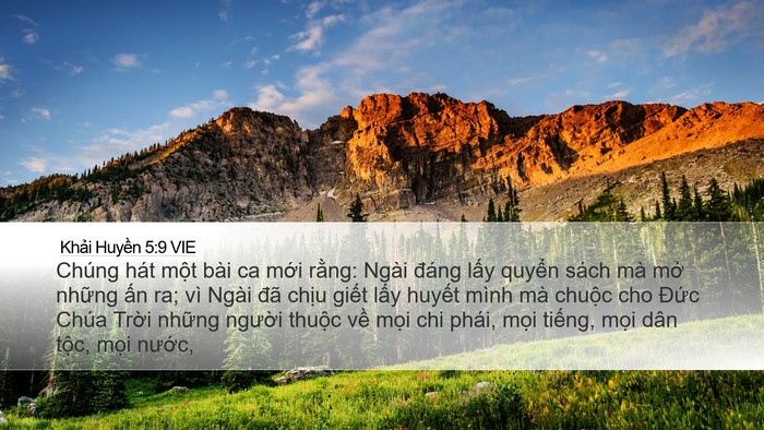 Khải Huyền 5:9 VIE Bible Verse Image