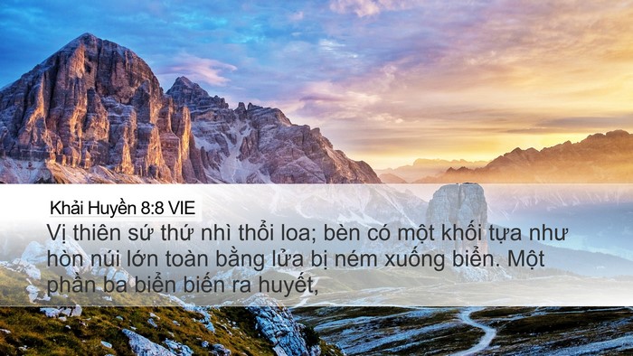 Khải Huyền 8:8 VIE Bible Verse Image