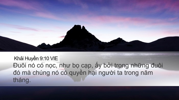 Khải Huyền 9:10 VIE Bible Verse Image