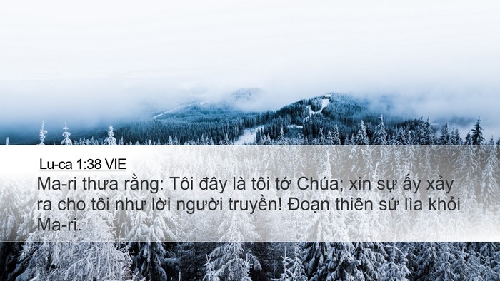 Lu-ca 1:38 VIE Desktop Wallpaper - Ma-ri thưa rằng: Tôi đây là tôi tớ - Desktop Bible Verse Wallpaper