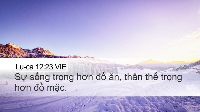 Lu-ca 12:23 VIE Desktop Wallpaper - Sự sống trọng hơn đồ ăn, thân thể - Desktop Bible Verse Wallpaper