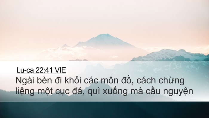 Lu-ca 22:41 VIE Desktop Wallpaper - Ngài bèn đi khỏi các môn đồ, cách - Desktop Bible Verse Wallpaper