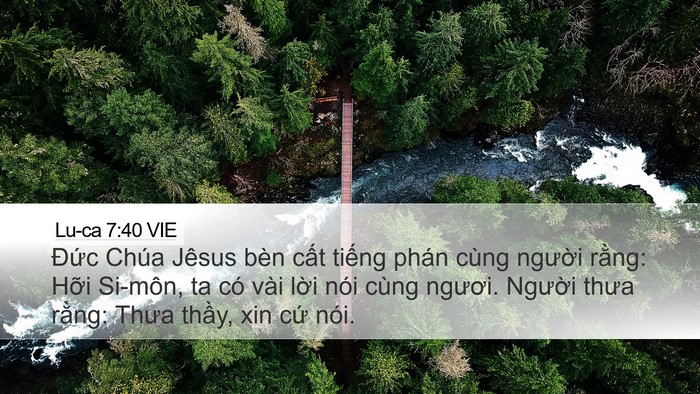 Lu-ca 7:40 VIE Desktop Wallpaper - Đức Chúa Jêsus bèn cất tiếng phán - Desktop Bible Verse Wallpaper