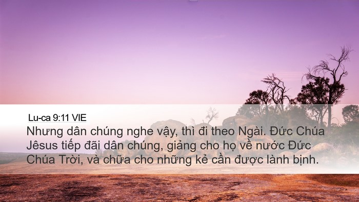 Lu-ca 9:11 VIE Desktop Wallpaper - Nhưng dân chúng nghe vậy, thì đi theo - Desktop Bible Verse Wallpaper