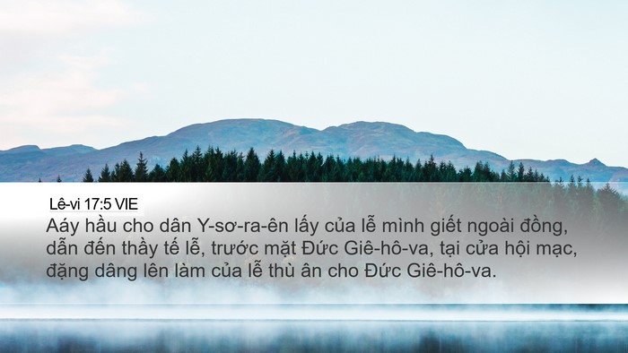 Lê-vi 17:5 VIE Desktop Wallpaper - Aáy hầu cho dân Y-sơ-ra-ên lấy của lễ - Desktop Bible Verse Wallpaper