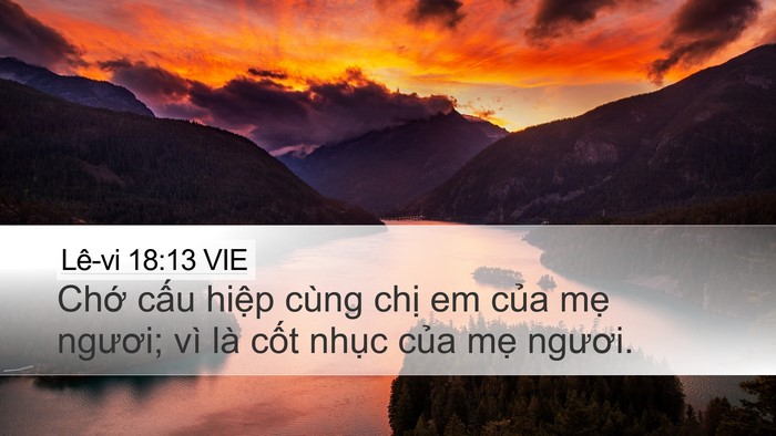 Lê-vi 18:13 VIE Desktop Wallpaper - Chớ cấu hiệp cùng chị em của mẹ - Desktop Bible Verse Wallpaper