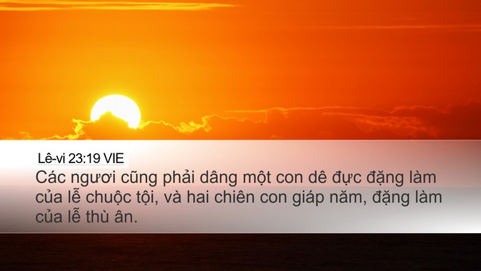 Lê-vi 23:19 VIE Desktop Wallpaper - Các ngươi cũng phải dâng một con dê - Desktop Bible Verse Wallpaper