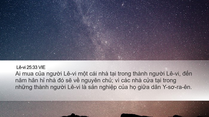 Lê-vi 25:33 VIE Desktop Wallpaper - Ai mua của người Lê-vi một cái nhà - Desktop Bible Verse Wallpaper
