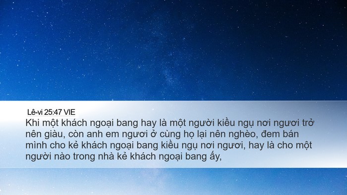 Lê-vi 25:47 VIE Desktop Wallpaper - Khi một khách ngoại bang hay là một - Desktop Bible Verse Wallpaper
