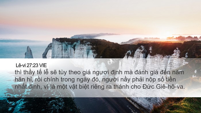 Lê-vi 27:23 VIE Desktop Wallpaper - thì thầy tế lễ sẽ tùy theo giá ngươi - Desktop Bible Verse Wallpaper