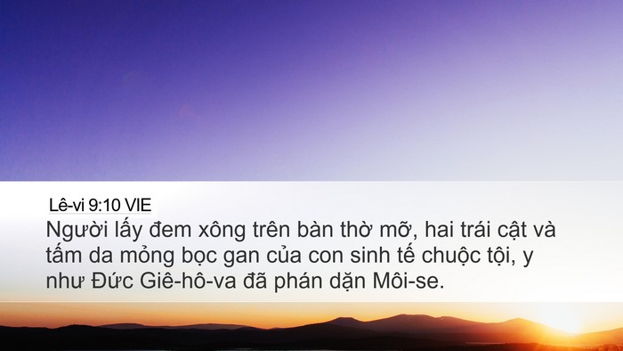 Lê-vi 9:10 VIE Bible Verse Image