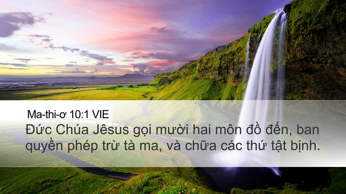 Ma-thi-ơ 10:1 VIE Desktop Wallpaper - Đức Chúa Jêsus gọi mười hai môn đồ - Desktop Bible Verse Wallpaper