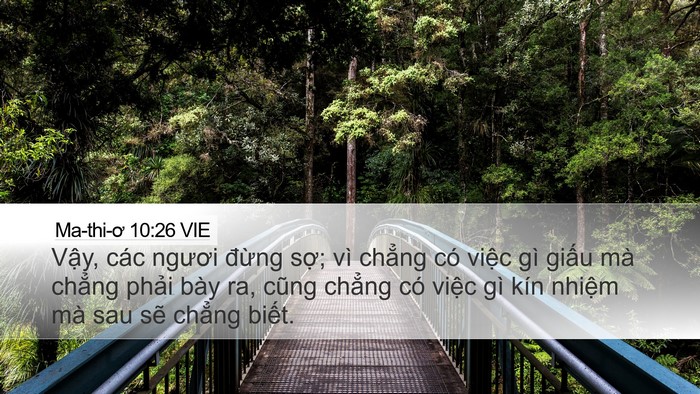 Ma-thi-ơ 10:26 VIE Desktop Wallpaper - Vậy, các ngươi đừng sợ; vì chẳng có - Desktop Bible Verse Wallpaper
