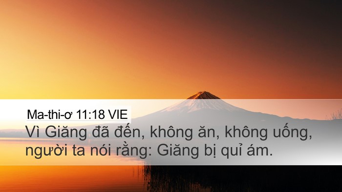 Ma-thi-ơ 11:18 VIE Bible Verse Image