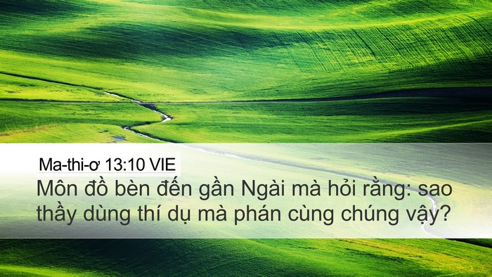 Ma-thi-ơ 13:10 VIE Bible Verse Image