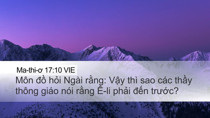 Ma-thi-ơ 17:10 VIE Bible Verse Image