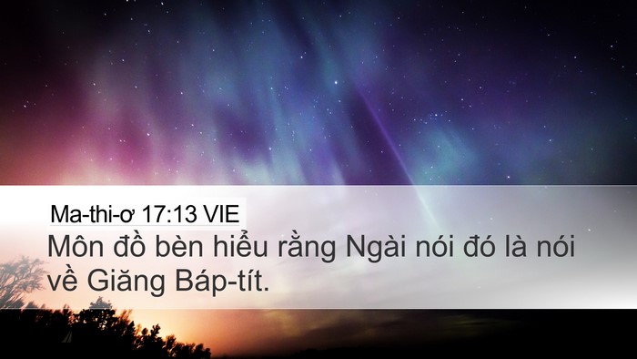 Ma-thi-ơ 17:13 VIE Desktop Wallpaper - Môn đồ bèn hiểu rằng Ngài nói đó là - Desktop Bible Verse Wallpaper