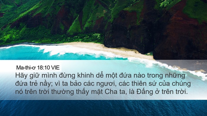 Ma-thi-ơ 18:10 VIE Bible Verse Image