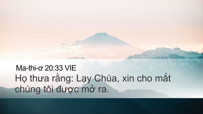 Ma-thi-ơ 20:33 VIE Desktop Wallpaper - Họ thưa rằng: Lạy Chúa, xin cho mắt - Desktop Bible Verse Wallpaper