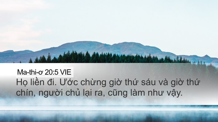 Ma-thi-ơ 20:5 VIE Desktop Wallpaper - Họ liền đi. Ước chừng giờ thứ sáu - Desktop Bible Verse Wallpaper