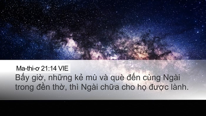 Ma-thi-ơ 21:14 VIE Bible Verse Image