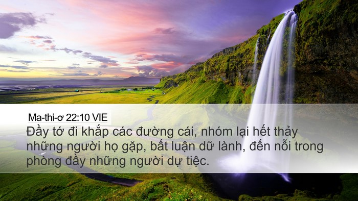 Ma-thi-ơ 22:10 VIE Desktop Wallpaper - Đầy tớ đi khắp các đường cái, nhóm - Desktop Bible Verse Wallpaper
