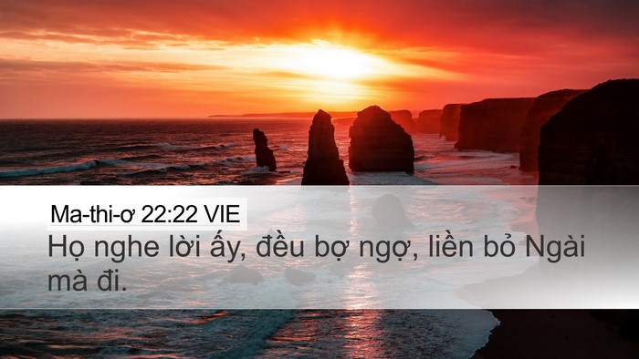 Ma-thi-ơ 22:22 VIE Desktop Wallpaper - Họ nghe lời ấy, đều bợ ngợ, liền - Desktop Bible Verse Wallpaper