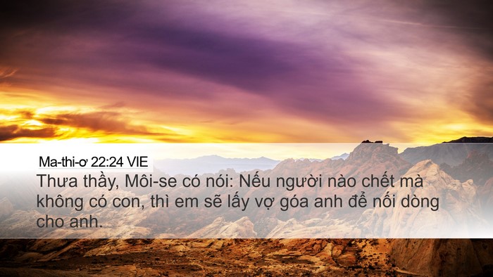 Ma-thi-ơ 22:24 VIE Desktop Wallpaper - Thưa thầy, Môi-se có nói: Nếu người - Desktop Bible Verse Wallpaper
